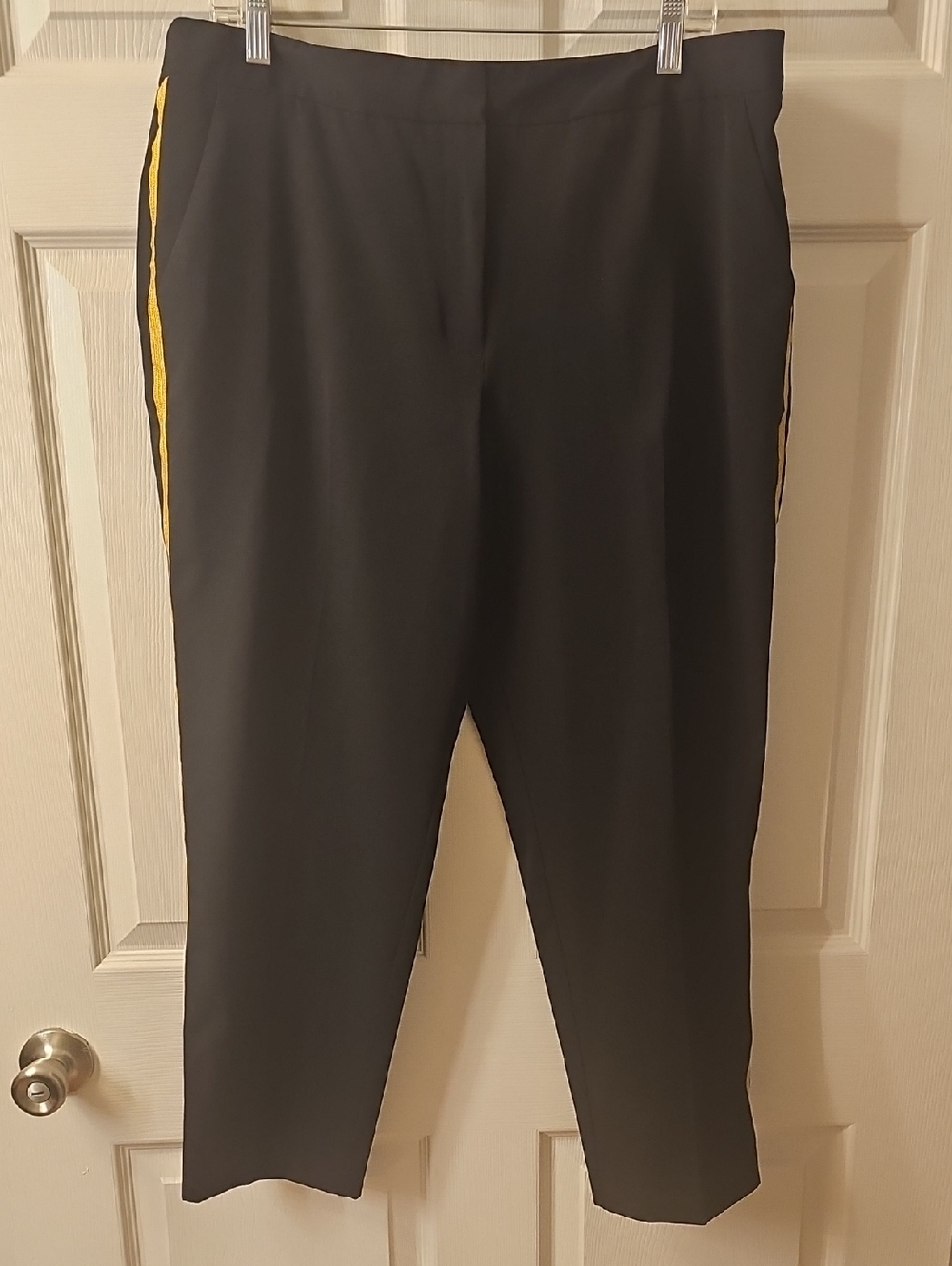 NWT Worthington Black Pants with Gold Side Stripe, 16